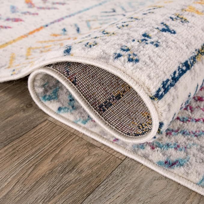 Rugshop Geometric Boho Area Rug – Multi Tribal Pattern, Perfect for Living Room, Bedroom, Office, 2x3