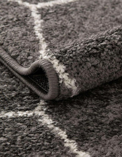 Unique Loom Trellis Frieze Collection Area Rug - Geometric (3' 3" x 16' 5" Runner Dark Gray/Ivory)