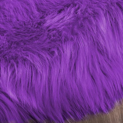 Latepis Purple Sheepskin Large 5x7 Area Rugs for Living Room Throw Rugs for Bedroom Washable Faux Fur Rug Fluffy Fuzzy Boho Rug Home Decor Rectangle