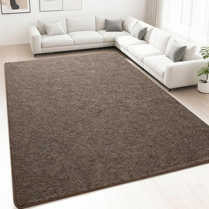 HQAYW 4x6 Area Rugs for Living Room Bedroom, Modern Thickened Memory Foam Soft Rug, Indoor Low Pile Minimalist Washable Non Slip Carpets for Kids Girls Boys Nursery Dorm Home Decor, Brown