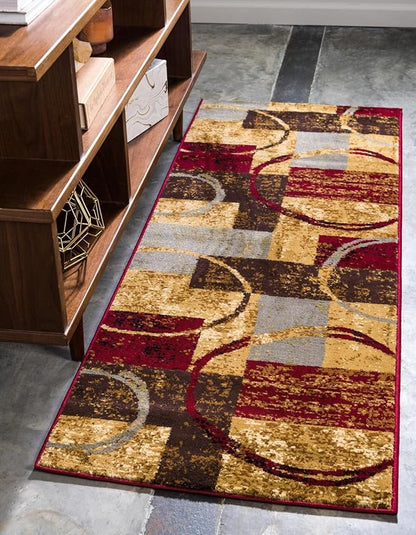 Unique Loom Barista Collection Area Rug - Kouillou (2' 7" x 15' 11" Runner, Multi/Brown)