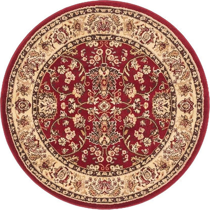 Unique Loom Sialk Hill Collection Area Rug - Washington (4' 1" Round Burgundy/Cream)