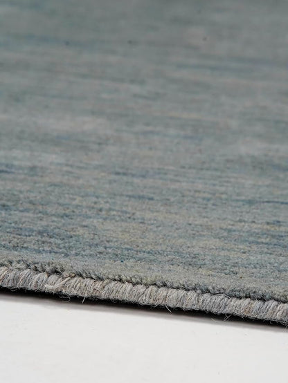 Hand Knotted Loom Wool ECO-Friendly Area Rugs - 6'x6', Square, Light Blue Color, Solid Plain Design, High Pile Handmade Anti Skid Area Rugs for Living Room, Bed Room (L00111)