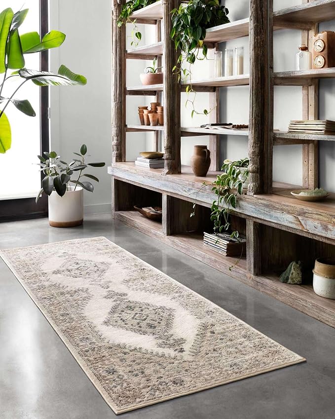 Loloi Teagan Collection TEA-02 Oatmeal/Ivory 9'-9" x 13'-6" Area Rug, Large, Soft Neutral Rug, High-Traffic for Living Room, Bedroom, Home Office, Dining Area