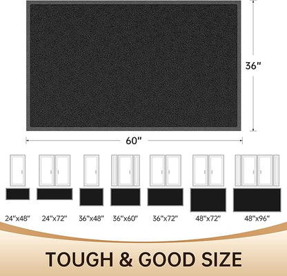 Amyracel Front Door Mat Indoor Outdoor Entrance, 36" x 60" All-Season Waterproof Doormat for Enterway, Heavy Duty Commercial Floor Mat, Fade Resistant, Rubber Back, Low Profile, Easy Clean
