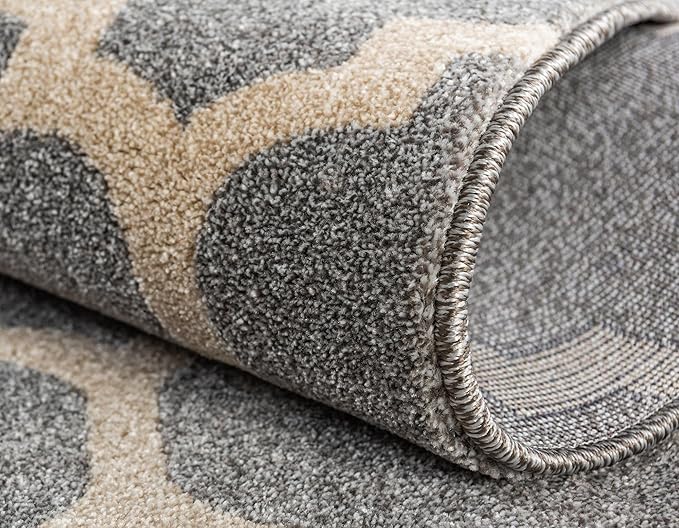 Rugs.com Lattice Collection Rug – 3' x 5' Light Gray Medium Rug Perfect for Entryways, Kitchens, Breakfast Nooks, Accent Pieces
