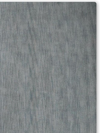 Hand Knotted Loom Wool ECO-Friendly Area Rugs - 8'x8', Square, Light Blue Color, Solid Plain Design, High Pile Handmade Anti Skid Area Rugs for Living Room, Bed Room (L00111)