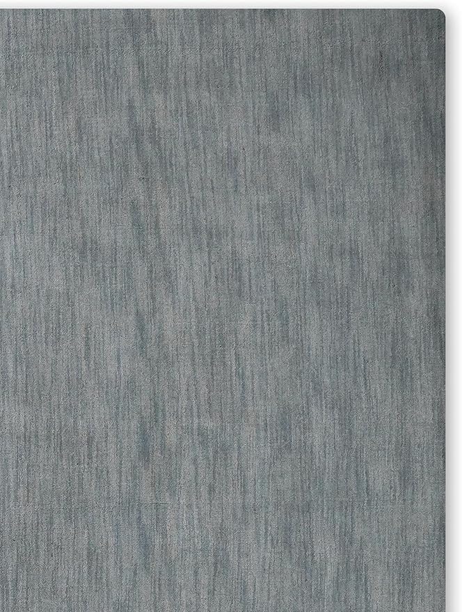 Hand Knotted Loom Wool ECO-Friendly Area Rugs - 6'x6', Square, Light Blue Color, Solid Plain Design, High Pile Handmade Anti Skid Area Rugs for Living Room, Bed Room (L00111)