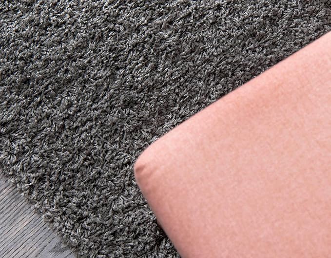 Unique Loom Solid Shag Collection Area Rug (2' 6" x 13' 1" Runner, Graphite Gray)