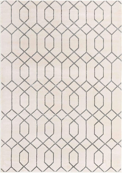 Marilyn Monroe Glam Collection Area Rug - Trellis (7'x 10' Rectangle, White Silver/ Silver)