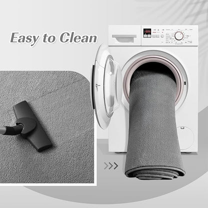 Large Area Rugs for Living Room Bedroom, 5x8 Feet Grey Rug, Minimalist Modern Shag Rug, Soft Thick Comfy Memory Foam Indoor Carpet, Non-Slip Washable Rug for Boys Girls Dorm Nursery Room Home Decor