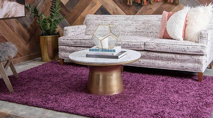 Unique Loom Solid Shag Collection Area Rug (4' 1" x 6' 1" Rectangle, Eggplant Purple)