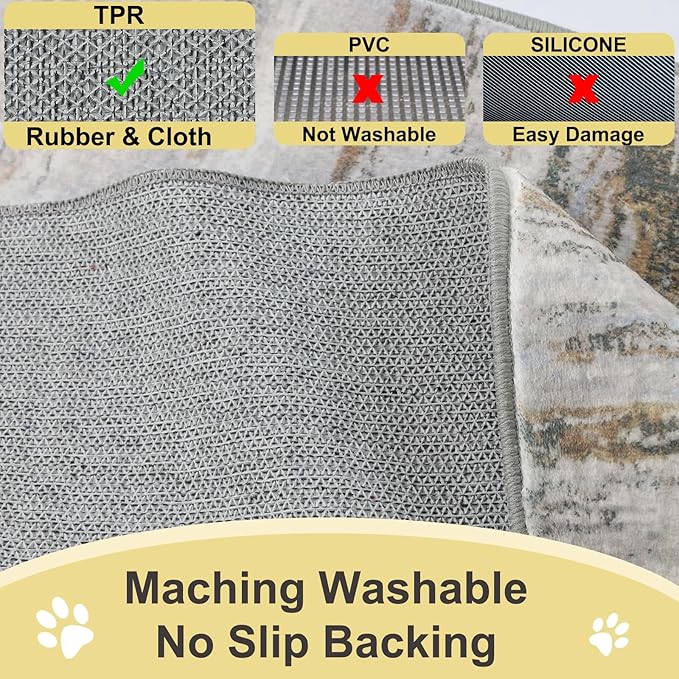 COMSLE Door Mat Soft Absorbent Indoor Front Entryway Rug Machine Washable Entrance Mats for Muddy Paws for Muddy Paws Non Slip Throw Rugs 20" x 32" Doormat for Inside Foyer Bedroom - Yellow