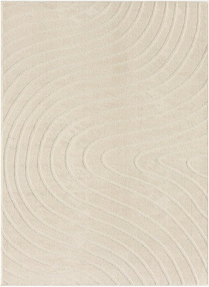 LUXE WEAVERS Modern Geometric Wave Cream 2x3 Area Rug