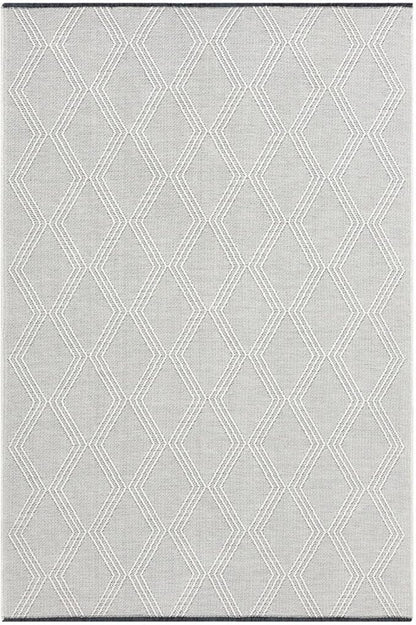 LUXE WEAVERS Modern Farmhouse White 8x10 Washable Area Rug, Anti-Slip Diamond Pattern Carpet