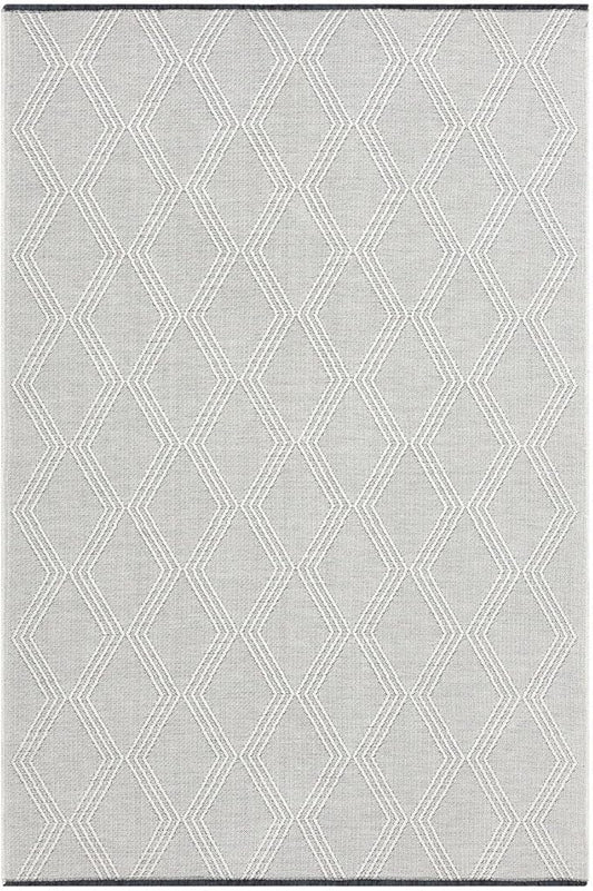 LUXE WEAVERS Modern Farmhouse White 8x10 Washable Area Rug, Anti-Slip Diamond Pattern Carpet