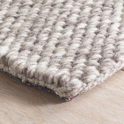 Dash and Albert Loggia Grey Handwoven Wool Rug, 3 X 5 Feet, Grey Solid Pattern - Premium Luxury Hotel Quality Soft Breathable Hypoallergenic Machine Washable Easy Care All Season Comfortable