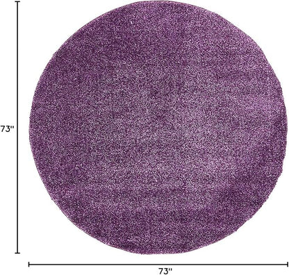 Unique Loom Solo Collection Area Rug - Calabasas (6' 1" Round, Violet)