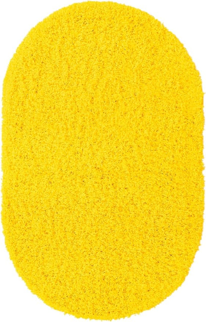 Unique Loom Solid Shag Collection Area Rug (3' 3" x 5' 3" Oval, Tuscan Sun Yellow)