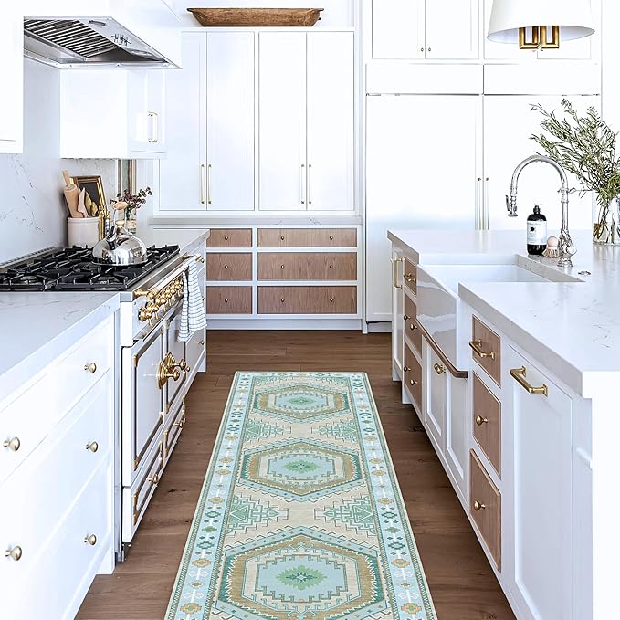 Fame Living Washable Area Rug. Modern Farmhouse. Vintage. Turkish. Bohemian. Distressed. Oriental. Traditional. Rugs for Living Room. Dining. Bedroom. Office. Entryway. Foyer. (856GG, 2'5" x 4'9")