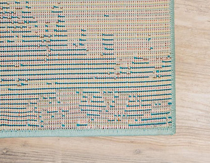 Unique Loom Positano Collection Coastal Modern Fish Light Blue Runner Rug (2' x 7')
