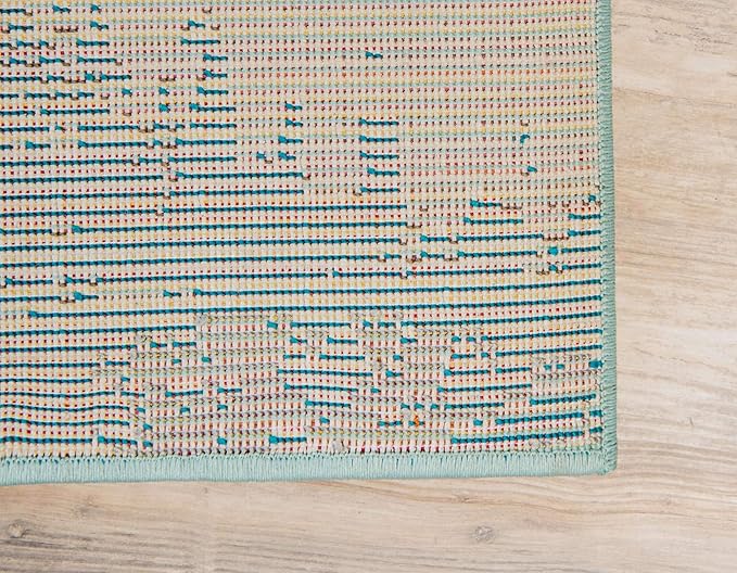Unique Loom Positano Collection Coastal Modern Fish Light Blue Runner Rug (3' x 10')
