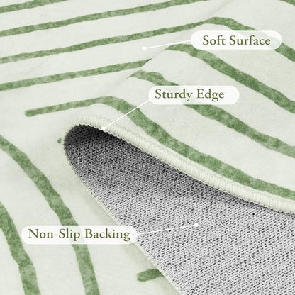 Lahome Abstract 9x12 Area Rugs for Living Room Bedroom, Soft Washable Rugs 9x12, Ultra-Thin Non-Slip Modern Dining Room Rug Non-Shedding Accent Carpet for Office, Green