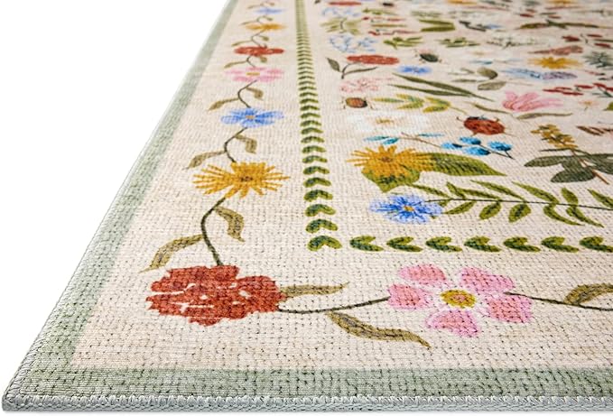 Loloi Rifle Paper Co. Canopy Collection CNP-04 Cream/Multi 2'-3" x 3'-9" Accent Rug