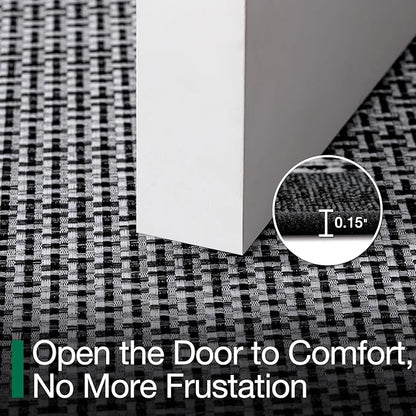 LUMI Inside Door Mat for Entry 32"x47", Absorbent, Dirt Trapper, Low Profile Thin, Non Slip Mats with Rubber Backing, Ideal for Indoor, High Traffic, Garage, Entrance, Classic Black