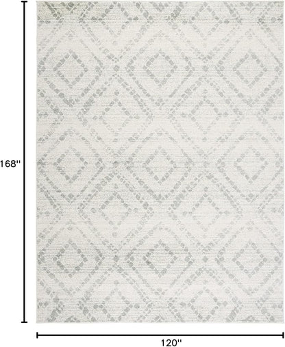 SAFAVIEH Adirondack Collection Area Rug - 10' x 14', Ivory & Green, Contemporary Design, Stain Resistant, Ideal for High Traffic Areas in Living Room, Bedroom & Dining Room (ADR131X-10)