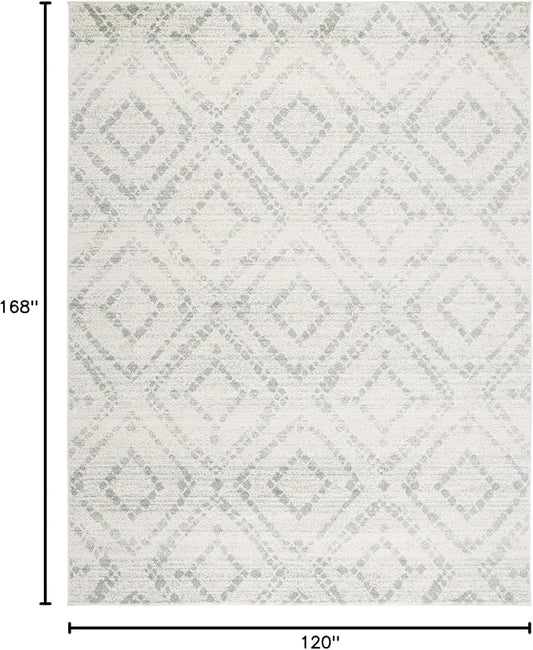 SAFAVIEH Adirondack Collection Area Rug - 10' x 14', Ivory & Green, Contemporary Design, Stain Resistant, Ideal for High Traffic Areas in Living Room, Bedroom & Dining Room (ADR131X-10)