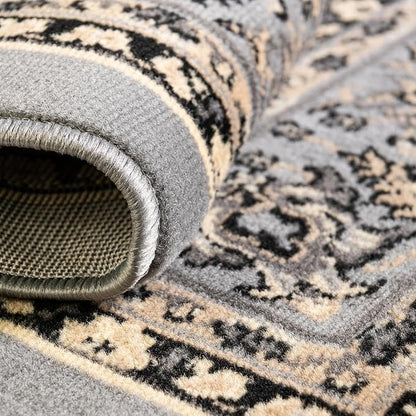 Rugs.com Yasmin Collection Rug – 8 Ft Square Gray Medium Rug Perfect for Living Rooms, Kitchens, Entryways