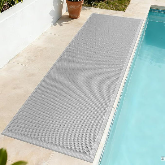 Front Door Mat 24''x71'', Drainage Heavy Duty Dirt Trapping Non-Slip Doormats, Outdoor Rubber Floor Mats, Restaurant Commercial Kitchen Industral Pool Entrance Bar Wet Area, Grey