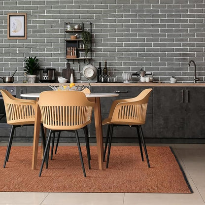 LUXE WEAVERS Modern Farmhouse Orange 5x7 Washable Area Rug, Anti-Slip Diamond Pattern Carpet