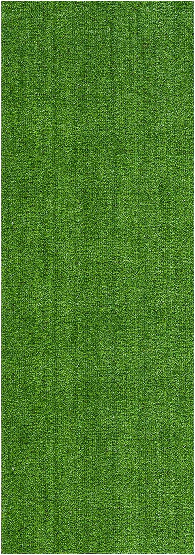 Ottomanson Artificial Grass Turf 2'7" x 49' Indoor Outdoor Faux Grass Rug with Drainage Holes, Customizable with Extra Long Size Options, Perfect for Patio Lawn Balcony Weddings Photoshoot Backdrop