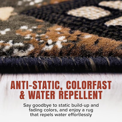 YHSF South West Native American Area Rug C318 - Easy Clean, Thick, Soft, Durable Native Tribal American Indian Inspired Rug for Bedroom/Living Room and More - Sage Green, 5 Feet x 7 Feet