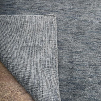 Hand Knotted Loom Wool ECO-Friendly Area Rugs - 4'x6', Rectangle, Light Blue Color, Solid Plain Design, High Pile Handmade Anti Skid Area Rugs for Living Room, Bed Room (L00111)