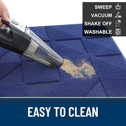 OLANLY Door Mats Indoor, Non-Slip, Absorbent, Dirt Resist, Entrance Washable Mat, Low-Profile Inside Entry Doormat for Entryway (36x24 inches, Navy)