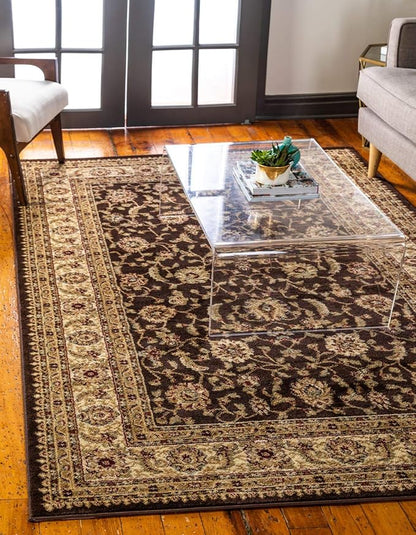 Unique Loom Voyage Collection Traditional Oriental Classic Intricate Design Area Rug (8' 0 x 11' 4 Rectangular, Brown/Ivory)