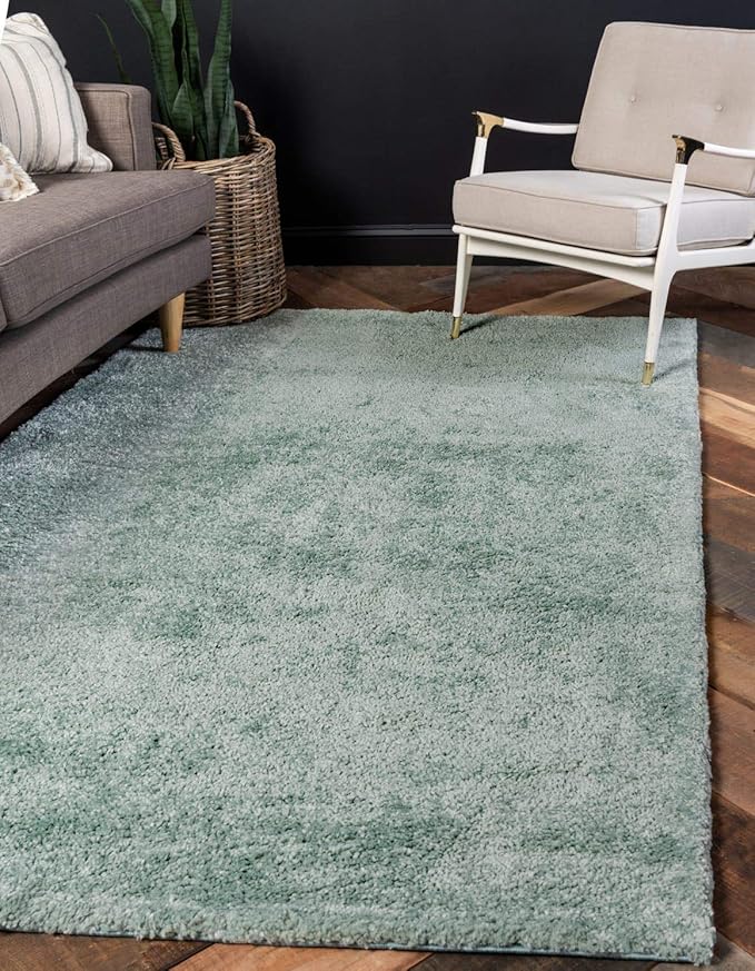 Unique Loom Solo Collection Area Rug - Calabasas (5' 3" x 7' 7" Rectangle, Light Blue)