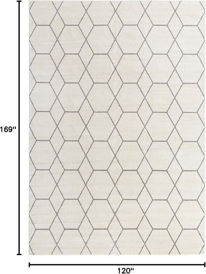Unique Loom Trellis Frieze Collection Area Rug - Geometric (10' x 14' 1", Ivory/ Gray)