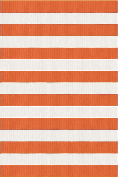 KOZYFLY Striped Rug 3x5 Ft Orange and White Halloween Fall Front Door Rug Hand Woven Area Rugs Washable Outdoor Doormats Indoor Entrance Mat for Front Porch Kitchen Entryway Patio Holiday