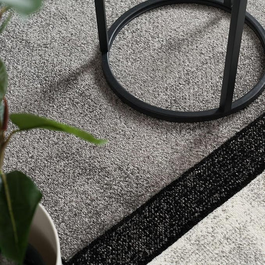Paco Home Area Rug Modern Geometric Pattern in Grey White, Size: 4' x 5'7"