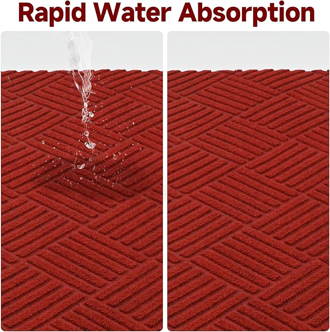 jxgzyy Commercial Christmas Red Carpet Runner, 3'11" x 9'10" Heavy Duty Hallway Runner Rug, Non Slip Area Rugs for Entryway, Outdoor Indoor Kitchen Mat for Living Room Garage Wedding Party Decor