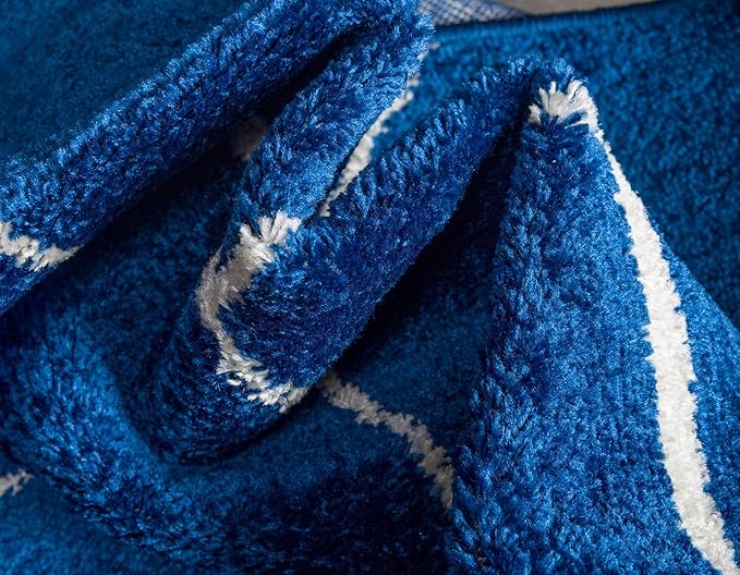 Unique Loom Trellis Frieze Collection Area Rug - Geometric (3' 3" x 5' 3", Navy Blue/ Ivory)