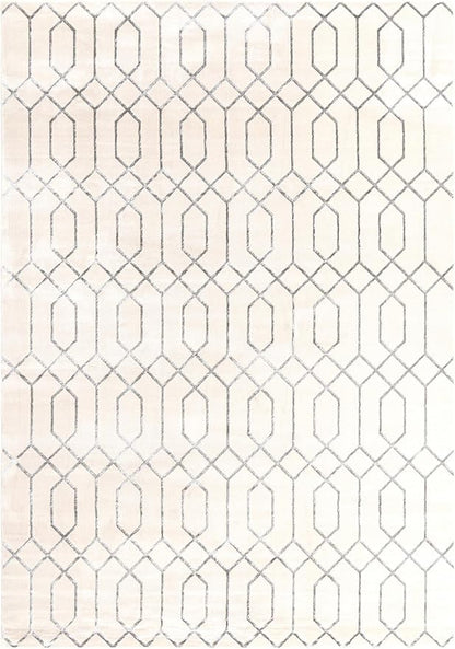 Marilyn Monroe Glam Collection Area Rug - Trellis (10'x 14' 1" Rectangle, White Silver/ Silver)