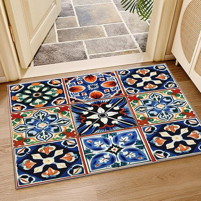 Moroccan Trellis Rugs 8x10 -Moroccan Tile Rug, 6x8 ft, Colorful Trellis Washable Rugs for Living Room, Geometric Patchwork Area Rug for Bedroom, Oriental Traditional Home Decor & Gifts