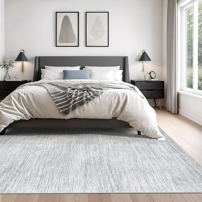 Valenrug Washable Rugs 6x9 - Non Slip 6x9 Area Rugs for Living Room, Stain Resistant Area Rugs for Bedroom, Foldable Machine Washable Area Rug(6'x9', Grey)