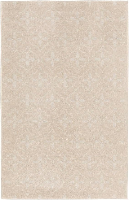 Nourison Home Nourison Essentials Ivory Beige 4' x 6' Area Rug - Easy Clean, Non Shedding, Bed Room, Living Room, Dining Room, Kitchen (4' x 6')