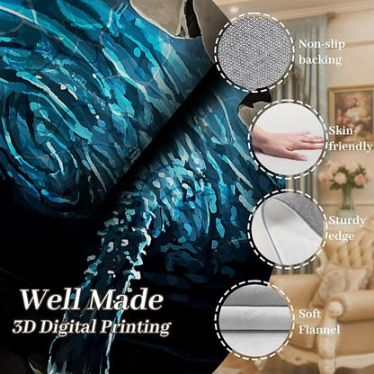 3D Well Waterfall Bedroom Carpet, 6x8ft, Visual Illusion Deep Hole Entrance Rug, Huge Stone Cracks Non-Slip Rugs, Cozy Breathable with Non Slip Backing Mat for Indoor Bedside